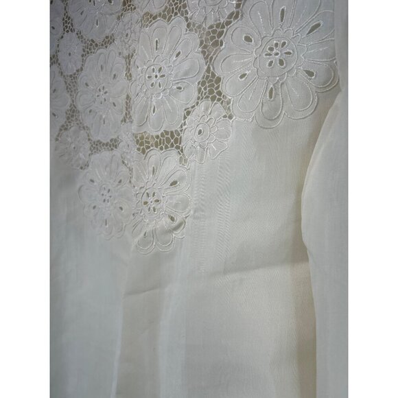 Vintage Cherry Donna Women's White Blouse Top Woven Lace Approx Size S (C-3) - Picture 6 of 10